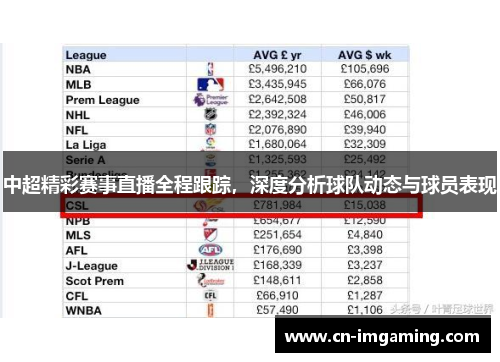中超精彩赛事直播全程跟踪，深度分析球队动态与球员表现